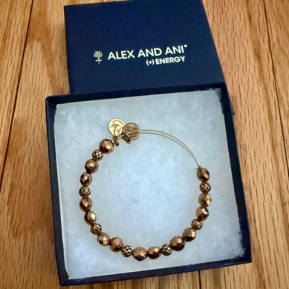 Alex & Ani Bronze beaded bangle bracelet